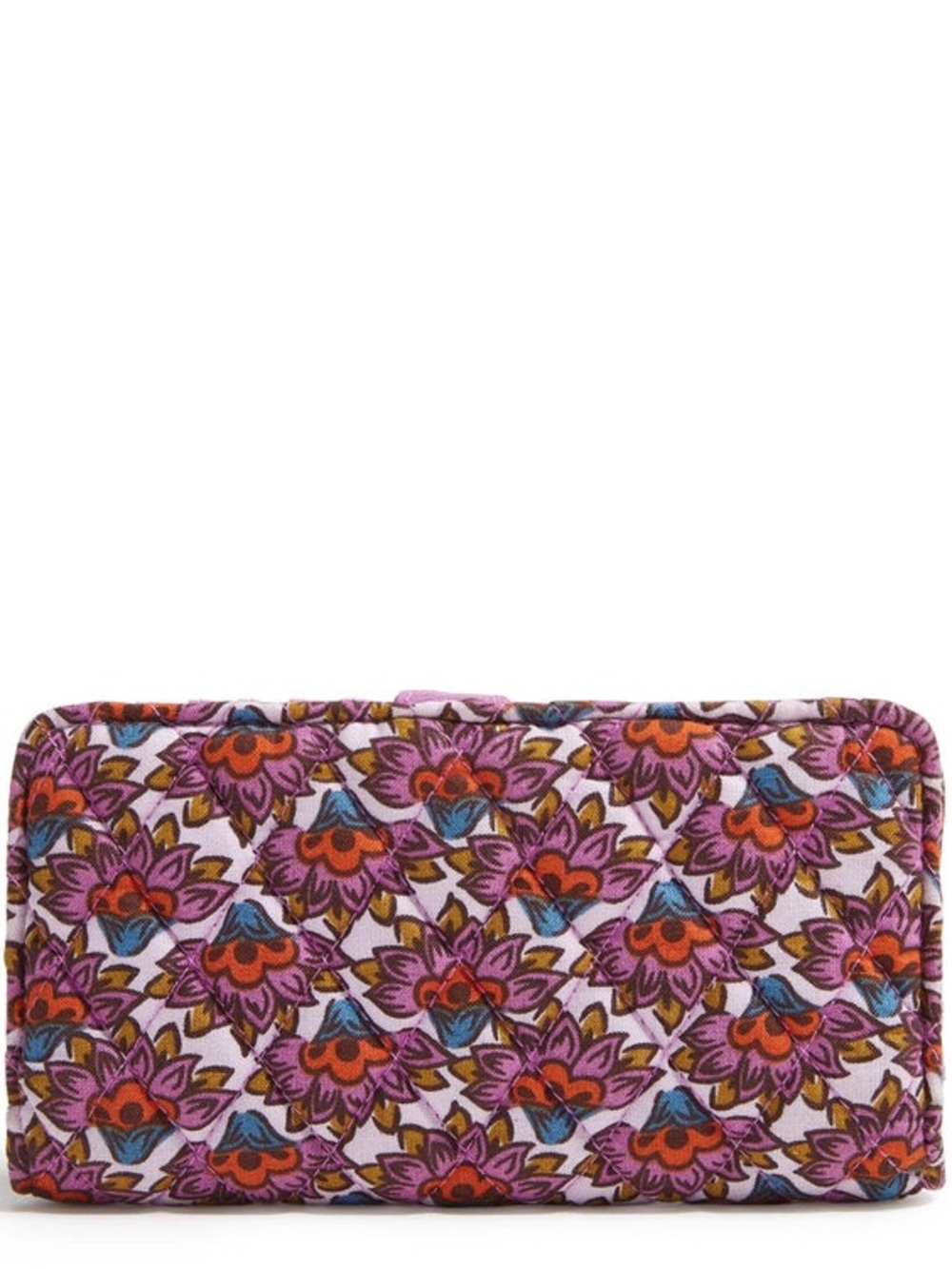 Vera Bradley Pink Floral Essential Wallet in Scaevola Fan pattern